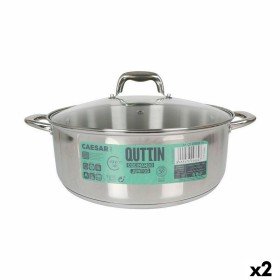 Casserole avec Couvercle en Verre Quttin Caesar Acier ø 32 x 12,5 cm (2 Unités) de Quttin, Faitouts - Réf : S2226639, Prix : ...