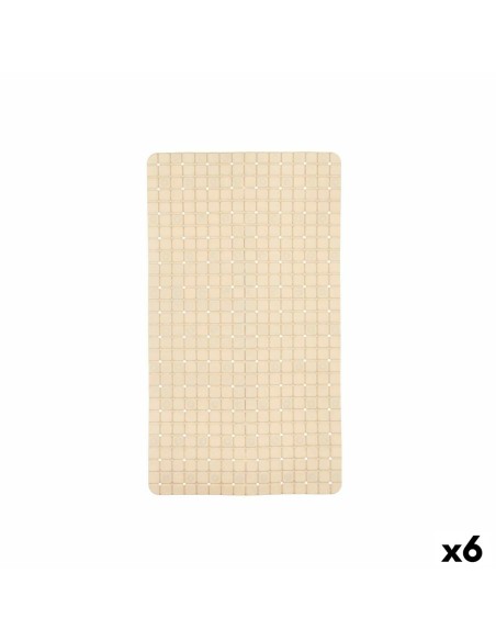 Non-slip Shower Mat Frames Beige PVC 67,7 x 38,5 x 0,7 cm (6 Units) | Tienda24 Tienda24.eu