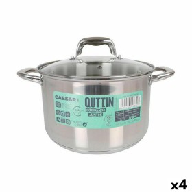 Pot with Glass Lid Quttin Caesar Steel ø 24 x 15,5 cm (4 Units) by Quttin, Braising Pans - Ref: S2226644, Price: 74,51 €, Dis...