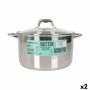 Pot with Glass Lid Quttin Caesar Steel ø 30 x 17,5 cm (2 Units) by Quttin, Braising Pans - Ref: S2226647, Price: 58,09 €, Dis...