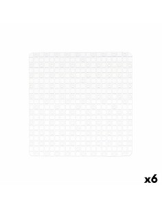 Alfombrilla Antideslizante para Ducha Cuadros Transparente PVC 50,3 x 50,3 x 0,7 cm (6 Unidades) de Berilo, Accesorios para d...