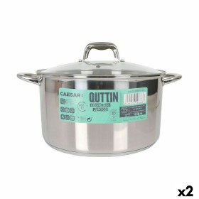 Pot with Glass Lid Quttin Caesar Steel ø 30 x 17,5 cm (2 Units) by Quttin, Braising Pans - Ref: S2226647, Price: 58,09 €, Dis...