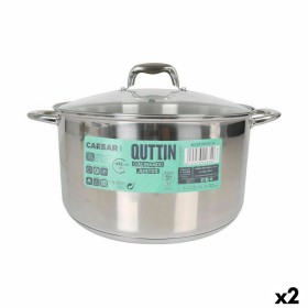 Pot with Glass Lid Quttin Caesar Steel ø 32 x 18,5 cm (2 Units) by Quttin, Braising Pans - Ref: S2226648, Price: 62,79 €, Dis...