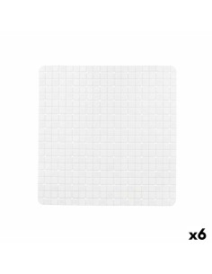 Alfombrilla Antideslizante para Ducha Cuadros Blanco PVC 50,3 x 50,3 x 0,7 cm (6 Unidades) de Berilo, Accesorios para ducha -...