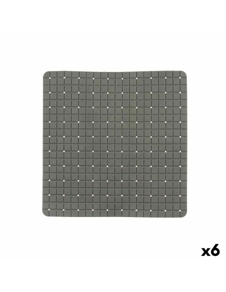 Tapis de Douche Antidérapant Carreaux Gris PVC 50,3 x 50,3 x 0,7 cm (6 Unités) | Tienda24 Tienda24.eu