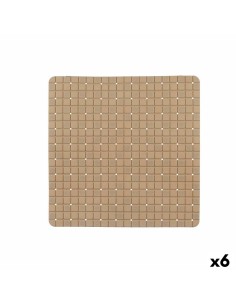 Alfombrilla Antideslizante para Ducha Cuadros Beige PVC 50,3 x 50,3 x 0,7 cm (6 Unidades) de Berilo, Accesorios para ducha - ...