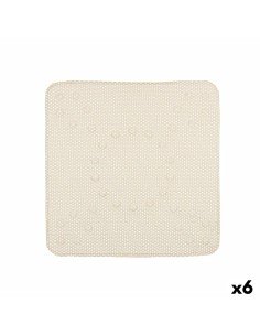 Alfombrilla Antideslizante para Ducha Blanco PVC 53 x 52,5 x 1 cm (6 Unidades) | Tienda24 Tienda24.eu