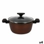 Casserole avec Couvercle en Verre Quttin Sahara Aluminium forgé Marron 34 x 21 x 11 cm (4 Unités) | Tienda24 - Global Online Shop Tienda24.eu