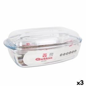 Casseruola con coperchio Quttin Trasparente 6,7 l Vetro 37 x 22 x 14,1 cm (3 Unità) di Quttin, Casseruole da forno - Rif: S22...