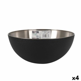 Salad Bowl Quttin Black Silver 29 x 12 cm Steel (4 Units) by Quttin, Bowls and large cups - Ref: S2226911, Price: 26,56 €, Di...