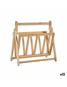 Magazine rack DKD Home Decor 39 x 26 x 36 cm Natural Black Metal | Tienda24 Tienda24.eu