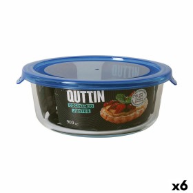 Porta Pranzo Rotondo con Coperchio Quttin Azzurro 900 ml (6 Unità) di Quttin, Conservazione di alimenti - Rif: S2226936, Prez...