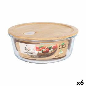 Panier-repas rond avec couvercle Santa Clara Bambou Verre Borosilicaté 19,5 x 7,3 cm (6 Unités) de Santa Clara, Stockage des ...