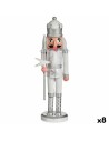 Deko-Figur Nussknacker Weiß Silberfarben Kunststoff 12,5 x 40 x 9 cm (8 Stück) | Tienda24 Tienda24.eu