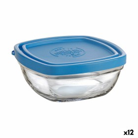 Fiambrera Cuadrada con Tapa Duralex FreshBox Azul 300 ml 11 x 11 x 5 cm (12 Unidades) de Duralex, Almacenamiento de alimentos...