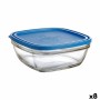 Fiambrera Cuadrada con Tapa Duralex FreshBox Azul 2 L 20 x 20 x 8 cm (8 Unidades) de Duralex, Almacenamiento de alimentos - R...