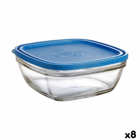 Fiambrera Cuadrada con Tapa Duralex FreshBox Azul 2 L 20 x 20 x 8 cm (8 Unidades) de Duralex, Almacenamiento de alimentos - R...