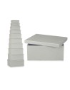 Jeu de Caisses de Rangement Empilables Gris foncé Carton (2 Unités) | Tienda24 Tienda24.eu