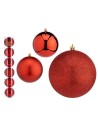 Conjunto de bolas de Natal Vermelho Plástico Ø 12 cm (6 Unidades) | Tienda24 Tienda24.eu