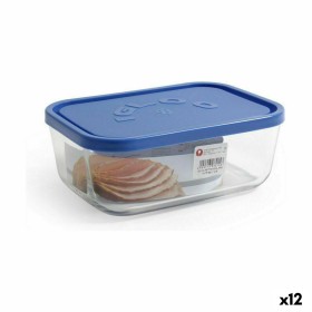 Boîte à lunch Borgonovo Bleu Rectangulaire 1,3 L 19 x 13,5 x 7,2 cm (12 Unités) de Borgonovo, Stockage des aliments - Réf : S...