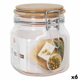 Conjunto de 3 Potes Home ESPRIT Cinzento Natural Acácia Vidro de Borosilicato 900 ml 1,5 L 1,2 L 3 Peças | Tienda24 - Global Online Shop Tienda24.eu