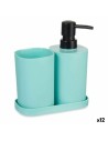 Set de Baño Negro Verde Polipropileno (12 Unidades) | Tienda24 Tienda24.eu