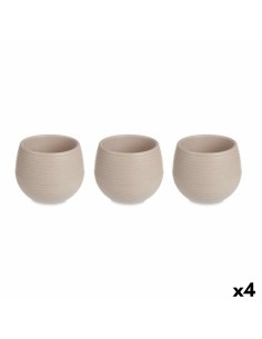 Set de Macetas Taupé Plástico 16,5 x 16,5 x 14,5 cm (4 Unidades) de Ibergarden, Macetas para flores - Ref: S3628983, Precio: ...