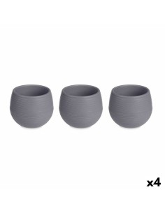 Blumentopfset Anthrazit Kunststoff 16,5 x 16,5 x 14,5 cm (4 Stück) von Ibergarden, Töpfe - Ref: S3628985, Preis: 32,02 €, Rab...