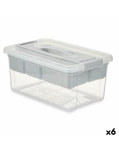 Caja Multiusos Gris Transparente Plástico 9 L 35,5 x 17 x 23,5 cm (6 Unidades) de Kipit, Cajas y arcones de almacenaje - Ref:...