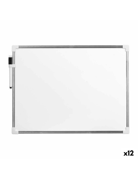 Pizarra Magnética con Rotulador Blanco Aluminio 30 x 40 cm (12 Unidades) | Tienda24 Tienda24.eu