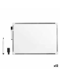 Magnetisches Whiteboard mit Marker Weiß Aluminium 20 x 30 cm (12 Stück) | Tienda24 Tienda24.eu