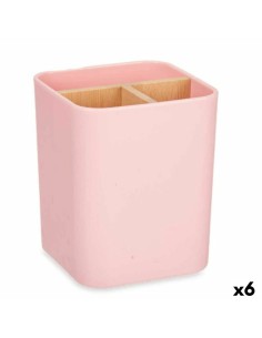 Zahnbürstenhalter Weiß Silberfarben Kunststoff 7,7 x 11,2 x 7,7 cm (6 Stück) | Tienda24 Tienda24.eu