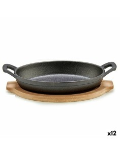 Casseruola per Servire le Tapas Marrone Grigio Bambù Ferro battuto 22,5 x 4,5 x 12,5 cm (12 Unità) da Kinvara, Piatti e tegli...