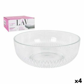 Salad Bowl LAV CP112-1 Transparent Crystal 23 x 23 x 10 cm (4 Units) (2600 cc) (ø 23 x 9,4 cm) by LAV, Bowls and large cups -...