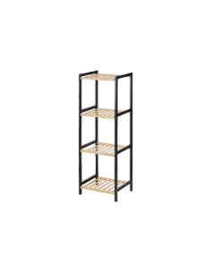 Etagère de salle de bains 35 x 30 x 100 cm Noir Naturel Bambou Bois de pin de Berilo, Étagères - Ref: S3629257, Precio: €27.2...