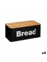 Breadbasket Black Natural Metal Bamboo 33 x 13,3 x 18 cm (4 Units) | Tienda24 Tienda24.eu