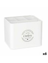 Cesta Multiusos Cubiertos Blanco Metal 18 x 13,3 x 15,3 cm (6 Unidades) | Tienda24 Tienda24.eu