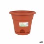 Flower Pot with Dish Dem Greentime Brown ø 22 x 18 cm (12 Units) by Dem, Flower Pots - Ref: S2228084, Price: 16,46 €, Discoun...