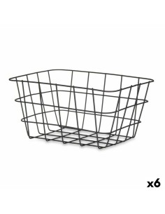 Cesta Multiusos Versa Preto Aço industrial (23 x 14,5 x 37 cm) | Tienda24 Tienda24.eu