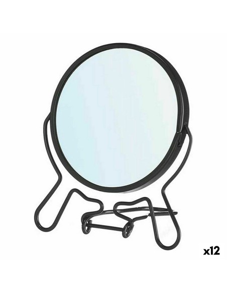 Miroir Grossissant Noir Fer 11 x 13 x 1,5 cm (12 Unités) | Tienda24 Tienda24.eu