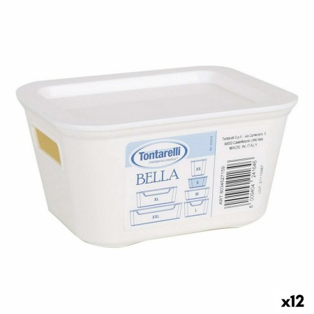 Caja de Almacenaje con Tapa Bella Blanco 13,9 x 11,4 x 7,2 cm (12 Unidades) (14 x 11 x 7 cm) de BigBuy Home, Cajas y arcones ...