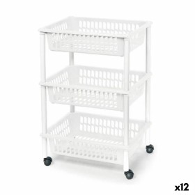 Carrinho de Vegetais Tontarelli Mito 3 Plástico Branco 40 x 29 x 62 cm (12 Unidades) de Tontarelli, Prateleiras e estantes - ...