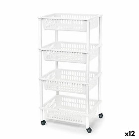 Chariot à légumes Tontarelli Mito 4 Plastique Blanc 40 x 29 x 62 cm (12 Unités) de Tontarelli, Étagères et supports - Réf : S...