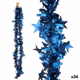 Guirnalda de Navidad Espumillón Estrellas Azul 9 x