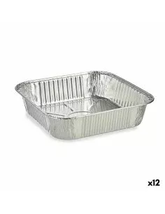 Küchenschüsseln-Set Einwegartikel Topf mit Deckel Aluminium 25,5 x 22 x 9,5 cm (12 Stück) | Tienda24 Tienda24.eu