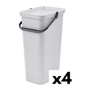 Cubo de Basura para Reciclaje Tontarelli Moda 38 L Blanco (4 Unidades) de Tontarelli, Basura y reciclaje - Ref: S2228296, Pre...