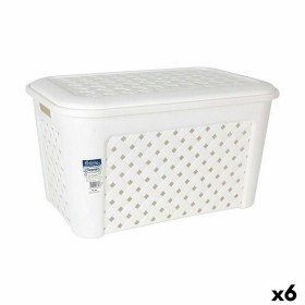 Laundry Basket Tontarelli Arianna With lid White 58 x 39 x 32 cm (6 Units) by Tontarelli, Laundry Baskets - Ref: S2228331, Pr...