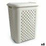 Laundry Basket Tontarelli Arianna With lid Beige 43,5 x 33,5 x 55 cm (6 Units) | Tienda24 - Global Online Shop Tienda24.eu