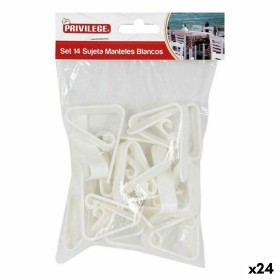 Pinza Sujeta Manteles Privilege 59443 14 pcs Blanco 4,5 cm (14 Piezas) (24 Unidades) (4,5 cm) de Privilege, Pinzas para mante...