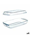 Bandeja com tampa Borcam Transparente Vidro de Borosilicato 1,9 L (4 Unidades) | Tienda24 Tienda24.eu